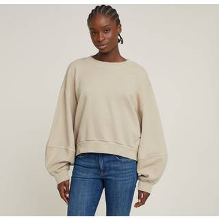 Overdyed Big Sleeve Oversized Sweater - Beige - Women