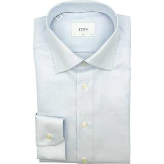 Herringbone Signature Slim Dobby Skjorte, Light Blue, 42