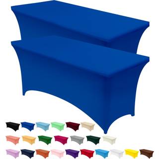 Utopia Kitchen Spandex Tabline 2 Pack [4ft Royal Blue] T?t monteret vaskbar og rynkebestandig stretchtable -rektangeld?kning til messe bryllupper
