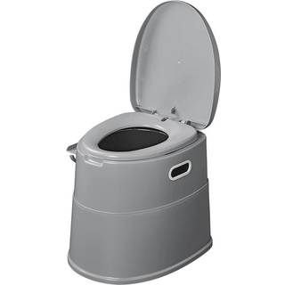 Campingtoilet med integreret toiletrulleholder - delbart i 3 dele - Grå (max belastning 120 kg)