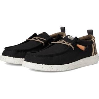 HeyDude Wally Summer Linen Sneaker Herrer størrelse 45 farve sort