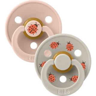 BIBS Rund Colour Sut - 2-Pak - Str. 2 - Naturgummi - Studio - Ladybug - Blush Mix