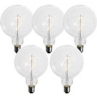 Sæt med 5 E27 dæmpbare LED-pærer spiralfilament G125 4W 270 lm 2200K