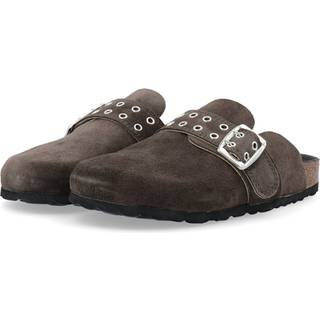 Bianco - Biamiami Buckle Mule Suede - Damesko - Brown - 39