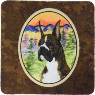 """" Caroline's Treasures SS8199FC Boxer Foam Coasters (S?t p? 4) 3,5 """" ""H X 3,5"" """" W multicolor """"