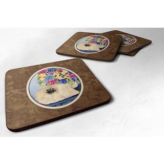 """" Caroline's Treasures SS8315FC Pekingese Foam Coasters (S?t p? 4) 3,5 """" ""H X 3,5"" """" W Multicolor """"
