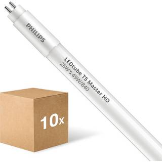 Fordelspakke 10x Philips LED Lysrør T5 MASTER (Mains AC) High Output 26W 3900lm - 840 Kold Hvid | 145cm - Erstatter 49W