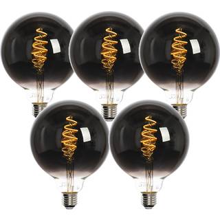 Sæt med 5 smarte E27 LED-pærer G125 sort 4W 60lm 1800-3000K