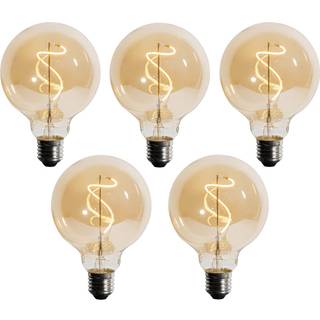 Sæt af 5 E27 Dæmpbar LED Spiral Filament G95 4W 270lm 2200K
