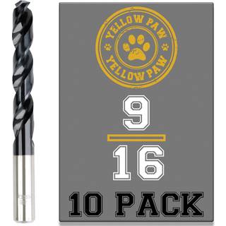 9/16 tommer bor (10 pakke) M35 kobolt titanium aluminiumnitrit i industriel kvalitet - 9/16"""" diameter og total l?ngde p? 6"" med arbejdsl?ngde p?