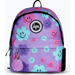 Hype Hype. Unisex Purple Happy Flower Print Backpack