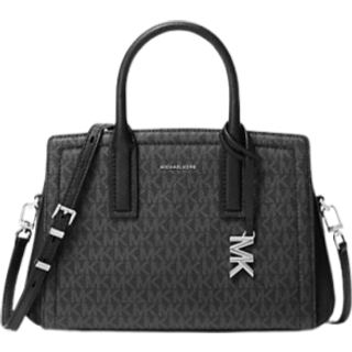 MK Laila Small Signature Logo Satchel - Black - Michael Kors - ONE SIZE