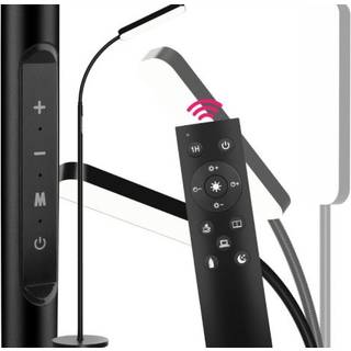 Gulvlampe Prisma LED, 5 lysindstillinger, 12 W, dæmpbar - sort