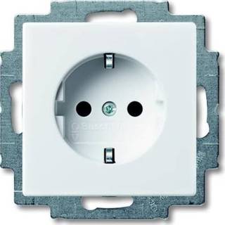 B55 Schuko-Stikkontakt, Mat Hvid Abb