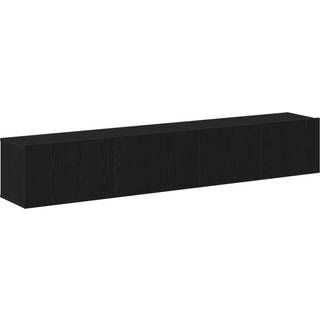 Tv-Møbelsæt 2 Dele Sort Eg 100 X 30 X 30 Cm Konstrueret Træ