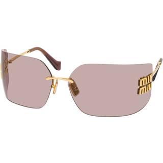 Miu Miu Kvinde MU 54YS 5AK06I Solbriller Metal Guld Brun Geometrisk Normal