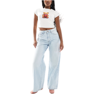 Cotton On Cotton On Blue Relaxed Wide 100% Cotton Jeans