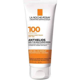 La Roche-Posay Anthelios Melt-In Milk SPF 100 solcreme - med bredt spektrum, vandfast, til ansigt og krop, oxybenzone-fri