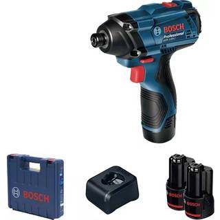 BOSCH GDR 120-LI Slagnøgle inkl. 2 x batterier 2Ah, 100Nm + Kuffert +2x batterier 12V, 2Ah + oplader