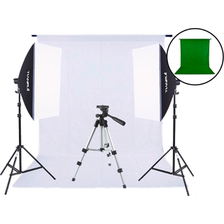 Grøn og hvid fotostudie baggrund