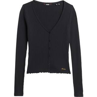 Superdry Superdry Blue Essential Button Long Sleeve 100% Cotton Cardigan