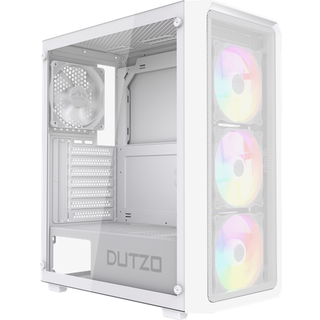 DUTZO C321 Mesh TG ARGB - Kabinet - Miditower - Hvid