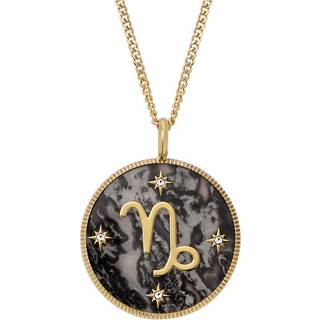 Fossil Written in the Stars Gold-Tone Stainless Steel Gray Hematite Capricorn Pendant Ladies Necklace JF04847710
