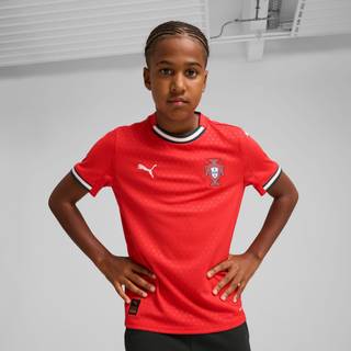 Puma Portugal 2025 Home Jersey Youth, Red, Size 13-14Y, Clothing - Sugared Almond - 13-14Y