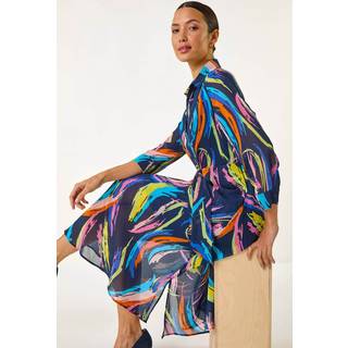 Roman Roman Abstract Tryk Slips Front Skjortekjole
