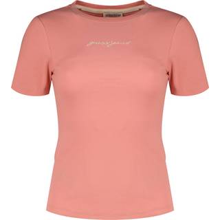 GUESS Jeans Guess Jeans Pink Slim Fit 100% Cotton Ribbed Logo Cropped Baby T-Shirt
