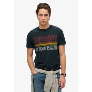 Superdry Superdry Blue Japan Stripe Relaxed 100% Cotton T-Shirt