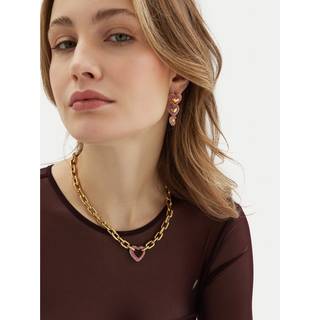 Guess JUBE05002JWYGPK Damen-Ohrringe Ohrhänger Herz Goldfarben
