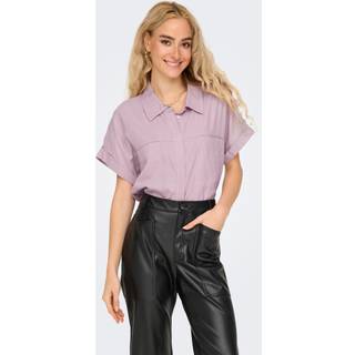Pieces Onlcaro S/S LINEN BL BOXY SHIR Violet Ice XS