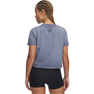 Under Armour Run 96 Graphic Women's Short Sleeve Downpour Gray / Black / Fire L
