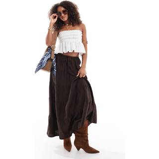 Cotton On Cotton On Brown Haven Multi Tiered Maxi Skirt