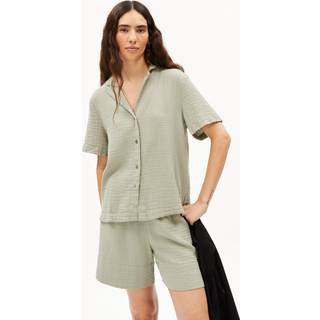 ARMEDANGELS Women's Maaite Musselin Bluse Damer størrelse M farve grå