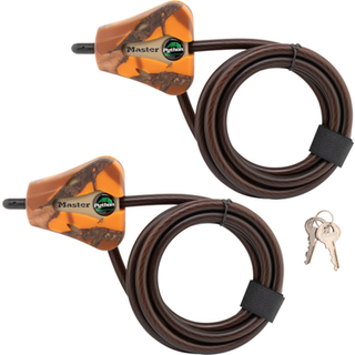 Master Lock Cable Lock Python Justerbar nøglet kabellås 6 ft. Langt kabel 2 Pack Mossy Oak Blaze Camouflage