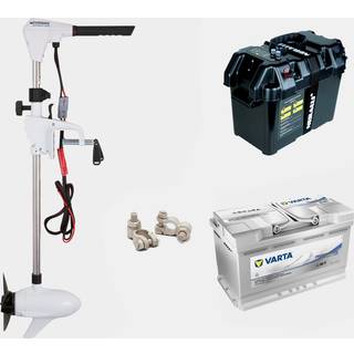 Elmotorpakke Watersnake Advance Brushless 70, 36", 600 W, 91 cm justerbar rigglængde, med AGM-batteri (80 Ah) + batterikasse + kabelsko