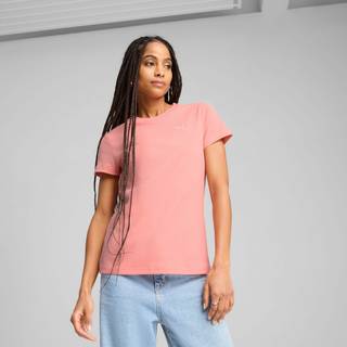 Women&#39;s Puma ESS ELEVATED Rib T-Shirt, Pink, Size M, Clothing - Pink Fruit - M