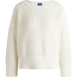 Bomuldssweater med meshstrik