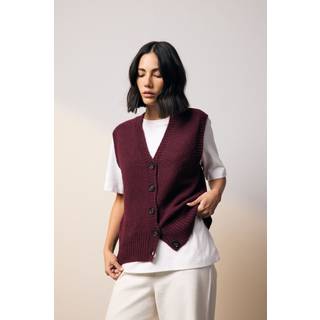Next Burgundy Red Button Front Knitted Tank Top