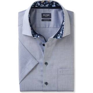OLYMP Herren Kurzarmhemd blau