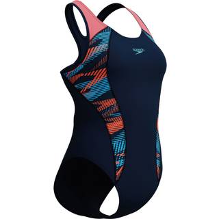 Speedo Women's Placement Laneback Badedragt Damer størrelse 38 farve blå