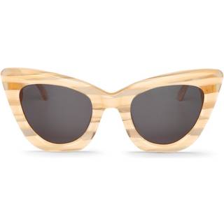 Mr. Boho Tabarca BGN1-11 50 Solbriller Kvinder Hvid - Shiny Striped Bone Brown White - 50mm