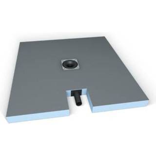wedi Fundo Plano gulvelement, komplet med centralt afløb, 65 x 900 x 900 mm