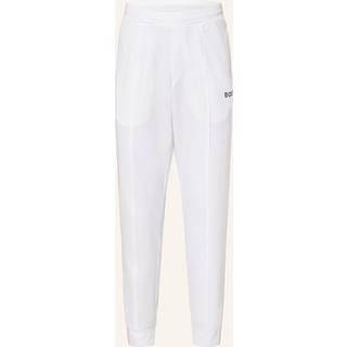 Bukser med regular fit i gabardine med stræk og logo