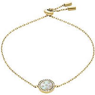 Fossil JF04866710 Yellow Tone IP Mother Of Pearl And CZ Bracelet - J49376