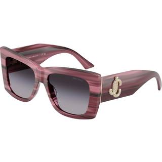 Jimmy Choo Kvinde JC5036B 50648G Solbriller Acetat Violet Grå Firkantet Normal Skygge