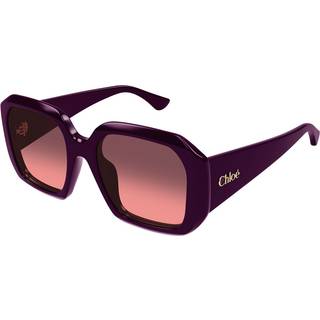 Chloé Kvinde CH0300S 004 Solbriller Acetat Bordeaux Rød Firkantet