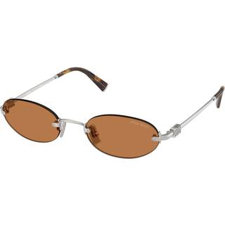 Miu Miu Kvinde MU A54S 1BC90Q Solbriller Metal Sølv Brun Rund Normal